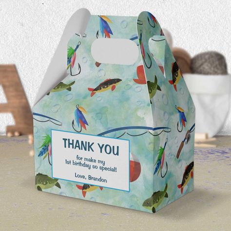 Fisherman Birthday, Gone Fishing Party, Personalized Birthday Favors, Fish Cake Birthday, Birthday 10, 20 Birthday, Fishing Birthday Party, O Fish Ally, Favor Boxes Birthday