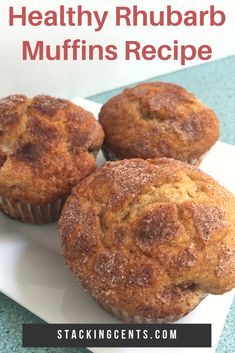 Rhubarb Cinnamon Muffins, Rhubarb Sour Cream Muffins, Easy Rhubarb Muffins, Rhubarb Muffins With Sour Cream, Rhubarb Muffins Healthy, Rhubarb Muffins Recipe, Recipes Rhubarb, Easy Rhubarb Recipes, Rhubarb Muffins