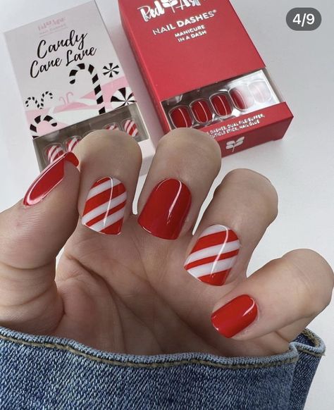 Red Aspen Christmas Mani Mix Up, Red Aspen Nail Dash Combos Christmas, Red Aspen Christmas Nails, Christmas Mani, Aspen Nails, Nail Dashes, Candy Cane Lane, Skin Care Masks, Red Aspen