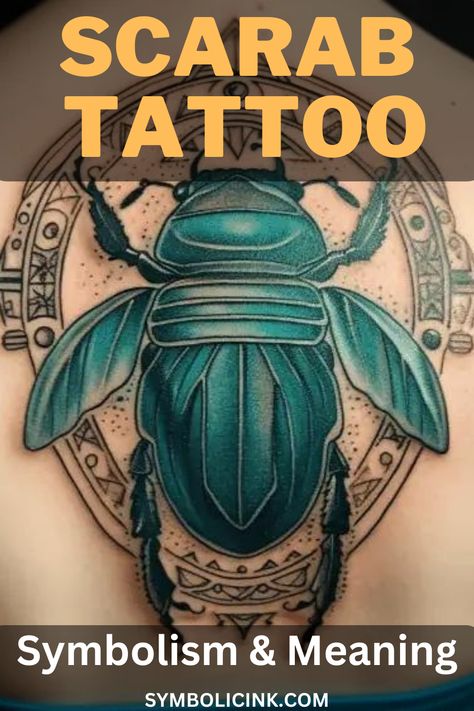 Scarab Tattoo Meaning & Symbolism Scarab Beetle Meaning, Beetle Tattoo Meaning, Scarab Tattoos, Egyptian Tattoo For Women, Scarab Beetle Tattoo, Bum Tattoo Women, Symbol Tattoos With Meaning, Scarab Tattoo, Egyptian Beetle