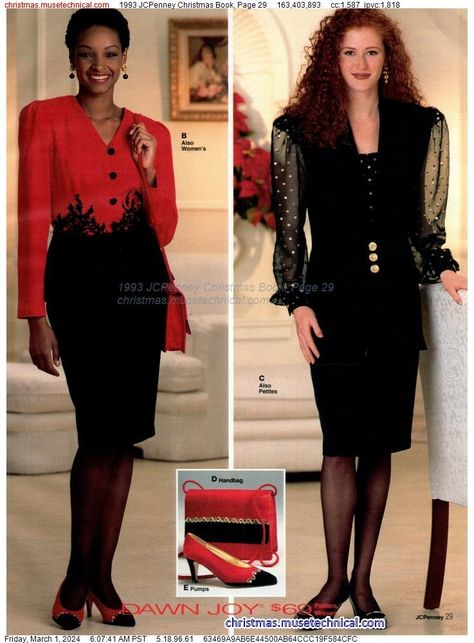 1993 JCPenney Christmas Book, Page 29 - Catalogs & Wishbooks Jcpenney Christmas Catalog, 90s Chic, Feminist Fashion, Trendy Christmas Outfits, Party Attire, Christmas Party Outfits, 90's Fashion, 1990s Fashion, Christmas Catalogs