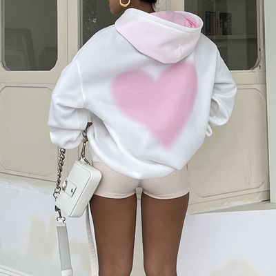 Pink Heart Print Hoodie · TeddyLoveEve · Online Store Powered by Storenvy Pink Heart Print, Casual Preppy Outfits, Cute Preppy Outfits, Mode Ootd, Cute Sweatshirts, Cute Everyday Outfits, Cute Simple Outfits, Really Cute Outfits, Print Hoodie