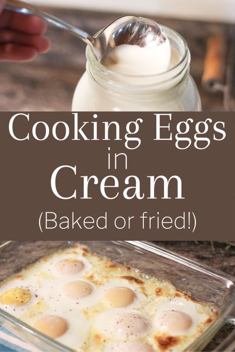 Eggs In Heavy Cream, Creamed Eggs Recipe, Spicy Heavy Cream Eggs, Eggs In Cream, Heavy Cream Eggs, Creamed Eggs On Toast, Eggs In Oven, Coddled Eggs, Cream Eggs