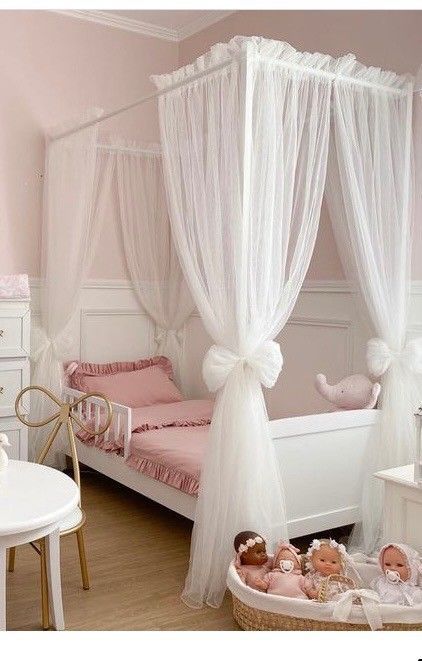 Girls Bed Canopy, Girls Furniture, Bedroom Wall Decor Ideas, Indian Room, Bedroom Decor For Small Rooms, Canopy Bedroom, Princess Bedroom, Toddler Girl Room, Kids Bedroom Inspiration