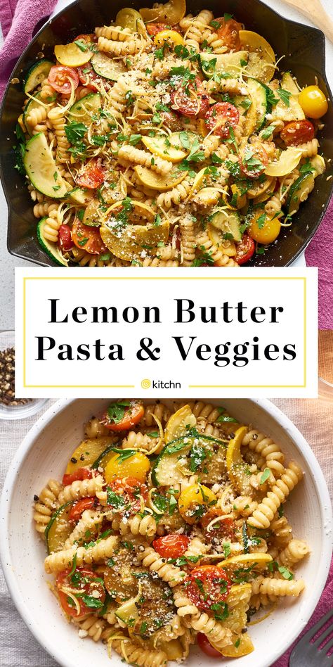 Quinoa And Pasta Recipes, Pasta Side Recipes, Vegetarian Recipes Pasta, Lemon Butter Pasta, Pasta And Veggies, Veggie Pasta Recipes, Pasta Veggies, Nutritious Desserts, Resep Pasta