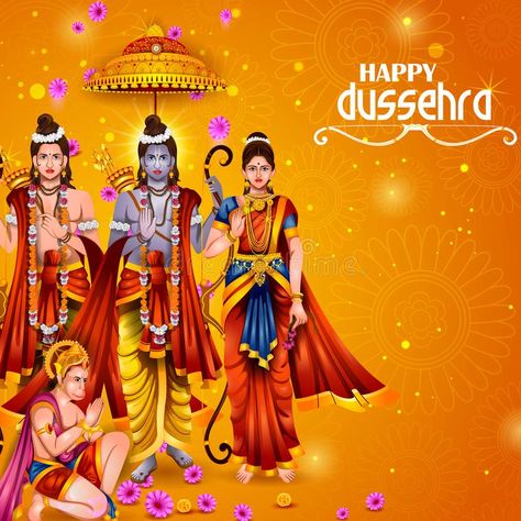 Illustration about Easy to edit vector illustration of Lord Rama Sita with Laxmana and Hanuman in Happy Dussehra background showing festival of India. Illustration of india, culture, immortal - 100266514 Dussehra Background, India Illustration, Happy Dussehra Wallpapers, Dussehra Wallpapers, Rama Sita, Siya Ram, Happy Dussehra, Festivals Of India, Lord Rama