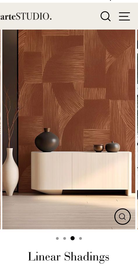 Terracotta Mural, Terracotta Interior Design, Nina Takesh, Terracotta Living Room, Lively Aesthetic, Terracotta Color, Industrial Style Decor, Terracotta Wall, Interior Wallpaper