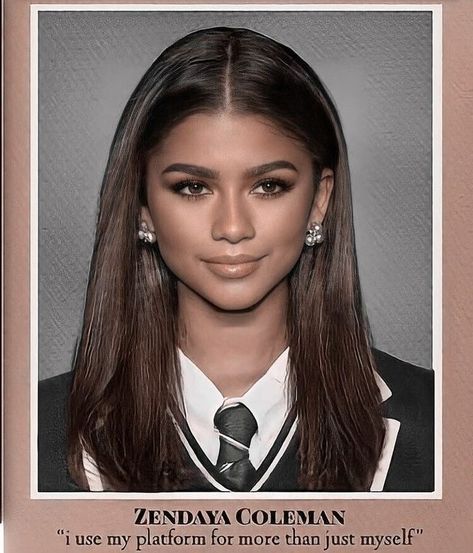 College picture | college book picture | school book picture | transformation trend Zendaya Yearbook Picture, School Picture Makeup, Zendaya Model, Yearbook Photoshoot, Professional Profile Pictures, Celebrity Yearbook Photos, Yearbook Pictures, Zendaya Style, Yearbook Photos