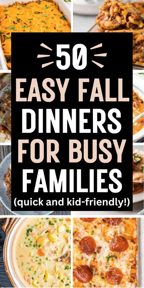 New Home Dinner Ideas, Economical Meals Families, Pastaless Meals, Fall Family Meal, Fall Meal Ideas, Fall Cooking Recipes, Quick Fall Dinner, Dinners Simple, Easy Fall Dinner Recipes