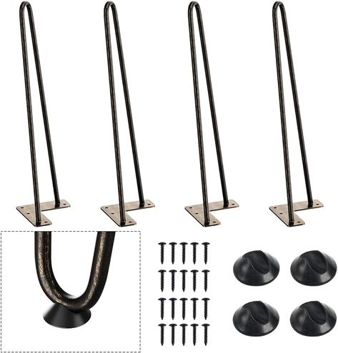 Amazon.com: SMARTSTANDARD 16 Inch Heavy Duty Hairpin Furniture Legs, Metal Home DIY Projects for TV Stand, Sofa, Cabinet, etc with Rubber Floor Protectors Bronze 4PCS : Tools & Home Improvement Hairpin Table Legs, Farmhouse Table Legs, Modern Table Legs, Hairpin Table, Hairpin Leg Table, Metal Furniture Legs, Coffee Table Bench, Desk Legs, Iron Coffee Table