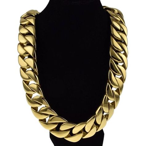 Stainless steel, super chunky, 30 mm wide, mens Cuban link chain necklace. High quality piece has a yellow gold finish over stamped stainless steel metal. Heavy and thick stainless steel chain necklace weighs over 900+ grams. Cuban chain necklace measures an incredible 30 mm wide x 28" inches long. Ultra strong, heavy duty clamp clasp to lock your chain necklace securely. Enjoy 100% FREE SHIPPING in the USA. Order now! Gold Chain Hip Hop, Big Gold Chains For Men, Big Gold Chains, Mens Gold Chain Necklace, Drunken Master, King Triton, Thick Gold Chain, Gold Cuban Link Chain, Chunky Gold Chain