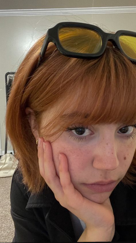 copper hair, orange hair Bob Ginger Hair, Short Ginger Hair Aesthetic, Ginger Hair Aesthetic Girl, Short Curly Ginger Hair, Ginger Hair Bob, Short Hair Ginger, Ginger Hair Makeup, Ginger Hair Short, Ginger Dyed Hair