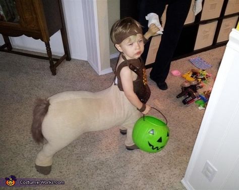 Kelly: This is my 2 year old son Halloween Costume! His Father came up with the idea and I went for the challenge! To make I found a large stuffed horse... Baby Centaur, Centaur Costume, Costumes For Dogs, Costume Works, Diy Halloween Costumes For Kids, Diy Halloween Costume, Diy Costume, Halloween Costume Contest, Homemade Baby