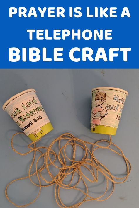 Your kids will have fun with a Bible craft classic STEM activity. Teach them how we can talk to God through prayer and He speak to us. Fun and easy to make. Let them experiment and learn how to make a paper cup phone. Perfect for preschoolers. Includes free printable template Paper Cup Phone, Hannah And Samuel, Toddler Bible Lessons, Toddler Bible, Bible Crafts Sunday School, Kids Church Lessons, Talk To God, Preschool Bible Lessons, Kids Sunday School Lessons