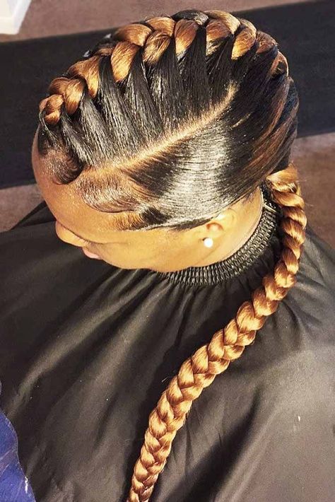 Hawk Hairstyle, Faux Locs Styles, Faux Hawk Braid, Faux Hawk Hairstyles, Black Hairstyles With Weave, Goddess Braids Hairstyles, Faux Hawk, Braids For Black Women, Cornrow Hairstyles