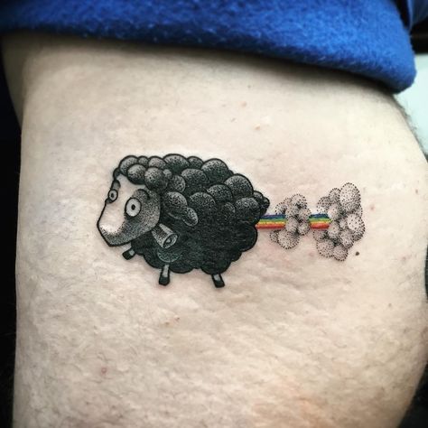 Black Sheep Tattoo Ideas, Sheep Tattoo Ideas, Sheep Sketch, Black Sheep Tattoo, Adorable Tattoos, Lgbt Tattoo, Lamb Tattoo, Peace Sign Tattoos, Sheep Tattoo