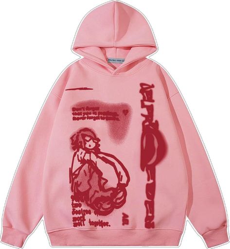 Pink Boy Outfit, Cool Hoodies Designs Unique, Pink Hoodie Design, Pink Hoodie Outfit Men, Print Hoodie Design, Graphic Hoodies Street Style, Streetwear Hoodie Design, Patterned Hoodie, Pink Hoodie Outfit