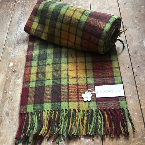 Mackenzie Tartan, Autumn Green, Plaid Throw Blanket, Ladies Handkerchiefs, Padded Hangers, Tartan Blanket, Green Tartan, Embroidered Handkerchief, Plaid Throw