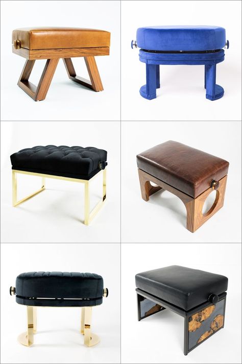 Kaunus launches a new range of designer piano benches and stools. Find out more about these beautiful new products and the history of the piano bench/stool at World Piano News. Piano Stool, Piano Bench, Bench Stool, Stool Design, The Piano, Vanity Bench, The History, Stools, New Products