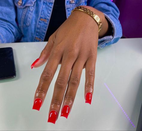 Drippy Nails, Short Red Nails, Red Ombre Nails, Sophisticated Nails, Red Gel Nails, Perfect Eyebrow, Nails Short Square, Tapered Square Nails, Red Acrylic Nails