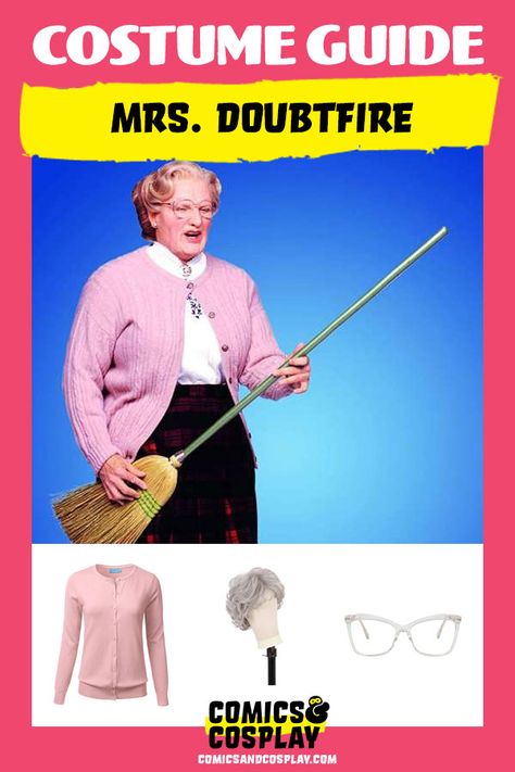 Mrs Doubtfire Costume Diy, Mrs Doubtfire Costume, Miss Doubtfire, Ms Doubtfire, Costume Ideas Diy, Vintage Dress Shoes, Mrs Doubtfire, Diy Cosplay, Costume Guide