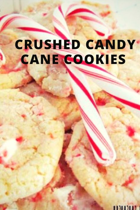 Christmas Peppermint Candy Cane Cookies that are chewy and minty.  #PeppermintCookies #ChristmasCookies #CandyCaneCookies #PeppermintCandyCaneCookies #PeppermintCandyCookies #MyTurnforUs Peppermint Puff Cookies, Peppermint Candy Cane Cookies, Peppermint Candy Cookies, Peppermint Desserts, Peppermint Christmas Cookies, Candy Cane Cookie, Peppermint Cookie Recipe, Foodie Desserts, Candy Cane Dessert