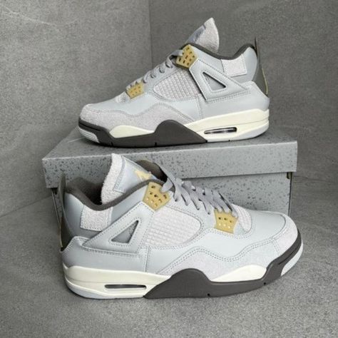 Jordan Men's Trainers Jordan 4 Craft, Air Jordan Retro 4, Jordan 4’s, Nike Air Jordan 4 Retro, Sneakerhead Fashion, Retro Crafts, Nike Air Jordan 4, Jordan Retro 4, Jordan Grey