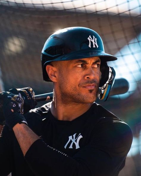 Giancarlo Stanton, Big G, Aaron Judge, Ding Dong, Twin Towers, Ny Yankees, Baseball Players, New York Yankees, Riding Helmets