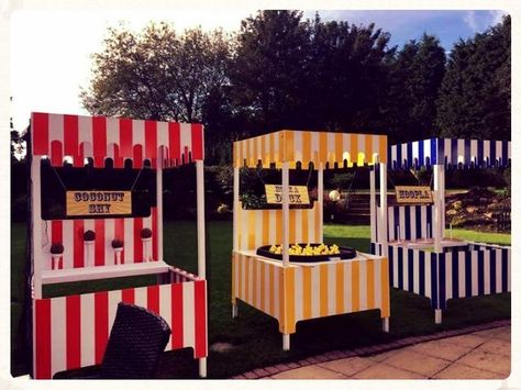 Fun Fair Stall Decoration Ideas, Carnival Stall Ideas, Fair Stall Ideas, Stall Ideas For College Fest, Carnival Booth Ideas, Fun Fair Party, Carnival Decorations Ideas, Stall Decoration Ideas Fair, Carnival Theme Decor