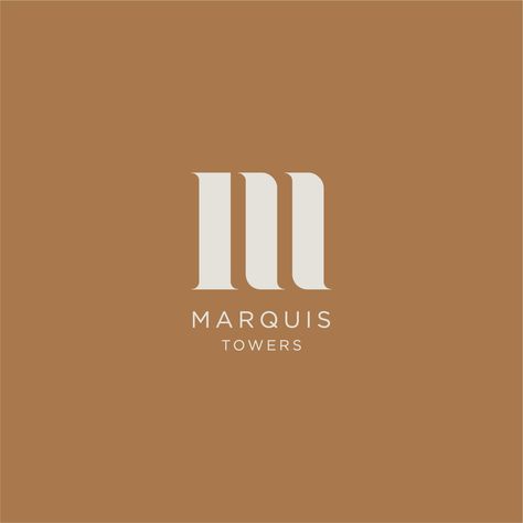 Copper and light gray M icon with logotype for Marquis Towers in Atlanta. Ruler Archetype, Copper Logo, Colorful Fabric, Business Structure, Consulting Logo, Web Inspiration, Morrissey, The Neighborhood, Lucca