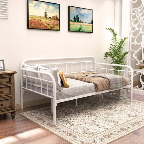 Platform Furniture, Metal Daybed With Trundle, Day Bed Frame, Daybed Frame, Metal Daybed, Wood Daybed, Daybed With Trundle, Wayfair Furniture, Day Bed