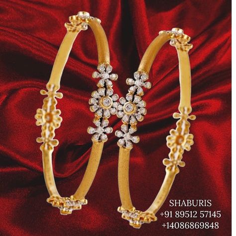 Swaroski Bangles, Bangles South Indian, Indian Jewelry Silver, Silver Market, Indian Bangles, Diamond Bangles, Bracelet Diamond, South Indian Jewelry, Bangles Indian