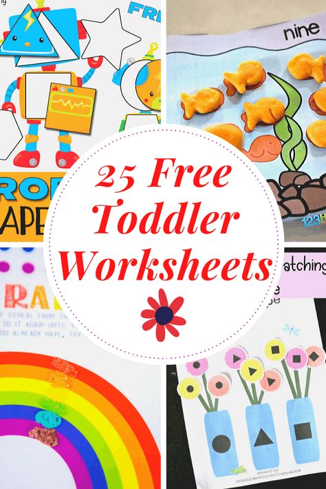 This collection of free printable toddler worksheets offers kids ages 2-3 an opportunity to work on letters, numbers, shapes, and colors. Activity Binders For Preschoolers, Ece Resources, Printables Preschool, Toddler Printables, Preschool Prep, Nanning, Toddler Worksheets, Kids Printables, Free Preschool Printables