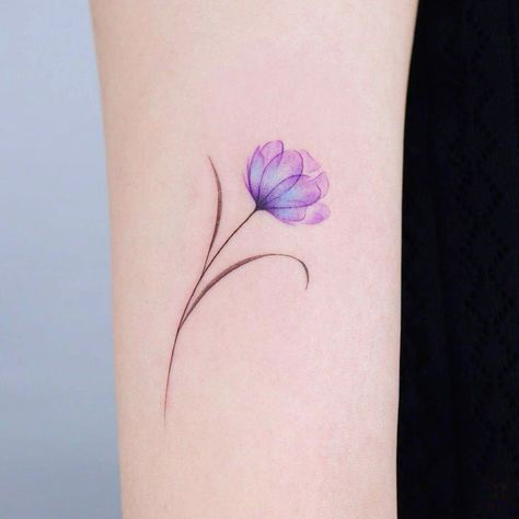 Delicate Tattoos For Women, Wrist Tattoo Cover Up, Purple Tattoos, Tulip Tattoo, Anklet Tattoos, Small Pretty Tattoos, 4 Tattoo, Tasteful Tattoos, Tatuaje A Color