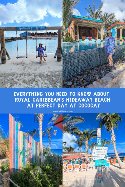 Planning a visit to Perfect Day at CocoCay and thinking of visiting the adult-only Hideaway Beach? Read everything you need to know about Royal Caribbean’s Hideaway Beach at Perfect Day at CocoCay below! Coco Cay Bahamas Royal Caribbean, Coco Cay Bahamas, Perfect Day At Cococay, Royal Caribbean Cruise Lines, Beach Read, Cruise Lines, Royal Caribbean Cruise, Beach Reading, Caribbean Cruise