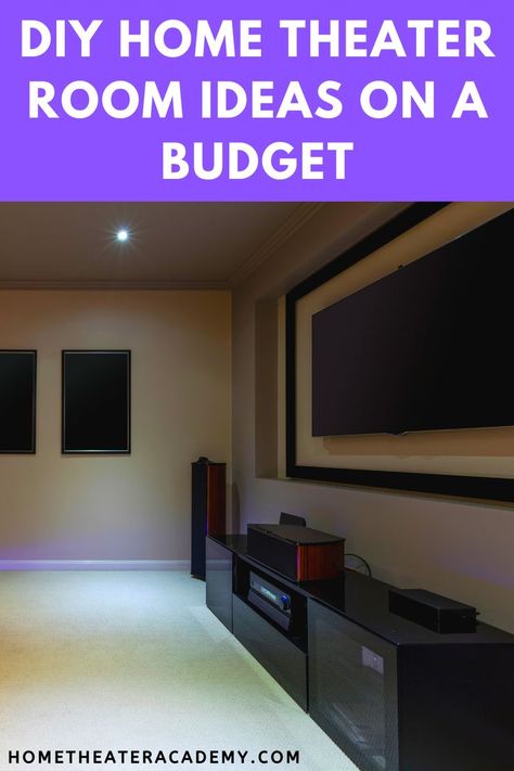 You can create your own movie theater at home without spending tons of money. With these tips, you can build a great home theater room on a budget. With the right DIY attitude and a bit of creativity, you'll have your movie room set up in a pinch! #diy #diyhometheater #hometheaterideas #homecinema Theater Room Ideas On A Budget, Diy Movie Theater Room, Diy Theater Room, Home Theater Room Ideas, Small Home Theater Ideas, Movie Theater At Home, Home Cinema Room Ideas, Small Movie Room, Theater Room Ideas