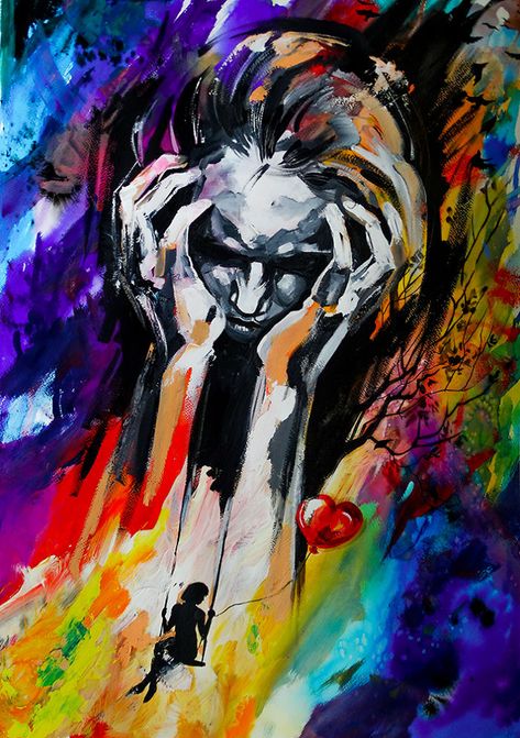 I Paint Human Emotions And Relations In An Unique Perspective Meaningful Paintings, Emotional Painting, Meaningful Art, Dark Art Drawings, Expressive Art, Lukisan Cat Air, Wow Art, Human Art, Diy Art Painting