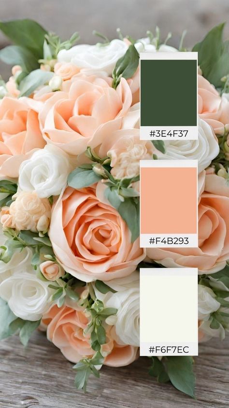 Peach And Ivory Wedding, Unique Fall Wedding, Winter Wedding Color Ideas, Fall Wedding Color Ideas, Yellow Wedding Colors, Sage Green Wedding Colors, Ivory Bouquet Wedding, Spring Wedding Color Palette, Wedding Color Ideas