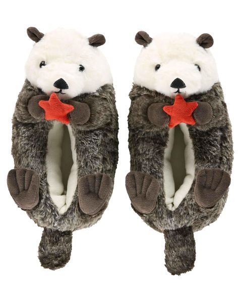 Funny Otter, Animal Paws, Slippers For Kids, Fun Slippers, Shark Slippers, Bear Slippers, Bunny Slippers, Cozy Slippers, Animal Slippers