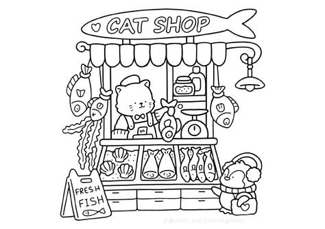 Coco Wyo Cozy Friends Coloring Pages, Bookish Coloring Pages, Cozy Friends Coloring Book, Interior Coloring Pages, Cute Coloring Book, Coco Wyo, Bobbie Goods, House Colouring Pages, Detailed Coloring Pages