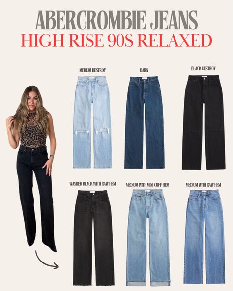 Women's High Rise 90s Relaxed Jean curated on LTK 90s Jeans Outfit, High Rise 90s Relaxed Jean, Abercrombie Jeans, 90s Jeans, Causal Outfits, Relaxed Jeans, High Jeans, Jean Outfits, High Rise