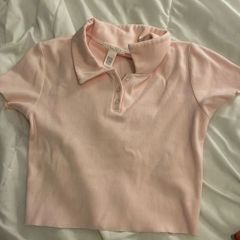 Nwt Full Tilt Baby Pink Collared Shirt Super Soft And Nice Material Pink Collared Shirt, Groovy Tees, Cap Sleeve Tee, Outer Banks Nc, Baby Graphic Tees, Navy Blue Shirts, Full Tilt, Club Shirts, Grey Tee