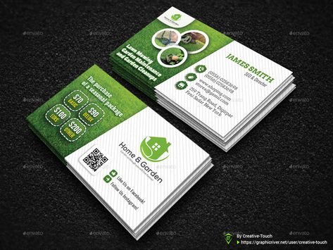 Garden Landscape Business Card Templates Lawn Care Business Cards, Landscaping Business Cards, Landscape Business, Garden Business, Food Business Card, Restaurant Business Cards, Lawn Care Business, Bundle Business, Landscaping Business