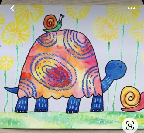 Turtle Art Kids, Ocean Art Projects, Preschool Creative Art, Elementary Art Lesson Plans, Kindergarten Drawing, Kids Art Studio, Childrens Art Projects, Animal Art Projects, 4th Grade Art