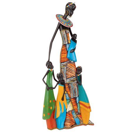 Design Toscano Celebrating Motherhood African Abstract Sculpture, Multicolor Masai Tribe, Showing Compassion, Zulu Warrior, Colorful Skirts, Fabric Skirt, Mosaic Pieces, Interior Wall Decor, The Tribe, Design Toscano