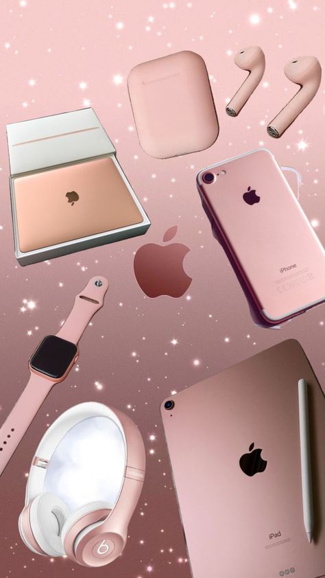 Rose gold apple products what should I do next? Pink Apple Products Aesthetic, Pink Apple Products, Apple Rose Gold, Apple Items, Apple Gadgets Iphone, Rose Gold Ipad, Life Reset, Pink Academia, Rose Gold Wedding Cakes