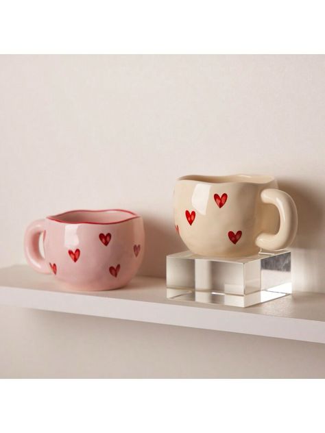 1pc 9.5 Oz Valentine'S Day Love Heart Mug, Romantic Ceramic Coffee Cup, 280ml Holiday Drinkware, Valentines Birthday Gifts For Couples Her Boyfriend Girlfriend,Design For Office And Home, Dishwasher And Microwave SafeI discovered amazing products on SHEIN.com, come check them out! Birthday Gifts For Couples, Design For Office, China Kitchen, Couple Mug, Valentines Birthday, Heart Mug, Gifts For Couples, Cerámica Ideas, Ceramic Pieces