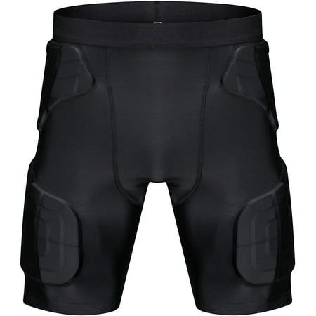 TUOY Padded Compression Shorts Padded Football Girdle Hip and Thigh Protector For Football Paintball Basketball Ice Skating Rugby Soccer Hockey and All Other Contact Sports Improved Moisture wicking technology all for cool and breathable. Size: XL.  Color: Black. Football Girdles, Compression Shorts Men, Football Protective Gear, Football Pads, Padded Shorts, Man Pad, Overbust Corset, Compression Shorts, Compression Leggings