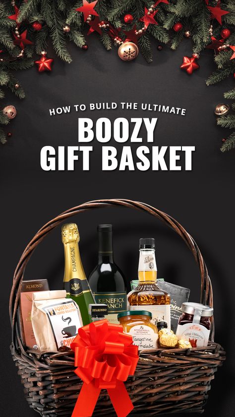 Did you know that Spec's offers custom boozy gift baskets for everyone on your holiday list? In today's post, elevate your gifting game with our expert tips on creating the ultimate boozy gift basket 🎁🍷 Holiday Booze Basket Ideas, Wine Gift Basket Ideas For Men, Whiskey Auction Basket Ideas, Christmas Booze Basket, Bar Baskets Gift Ideas, Super Bowl Raffle Basket Ideas, Boozy Basket Ideas, Kahlua Gift Basket Ideas, Whisky Gift Basket