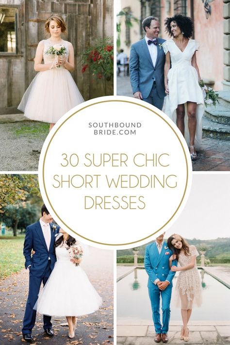 30 Super Chic Short Wedding Dresses | SouthBound Bride 1920s Short Wedding Dress, Summer Short Wedding Dress, Short Wedding Dresses 2023, Casual Beach Wedding Dresses Short, Floral Short Wedding Dress, Non Traditional Wedding Dress Short, Short Summer Wedding Dress, Non Traditional Wedding Dress Casual, Wedding Dresses Simple Short